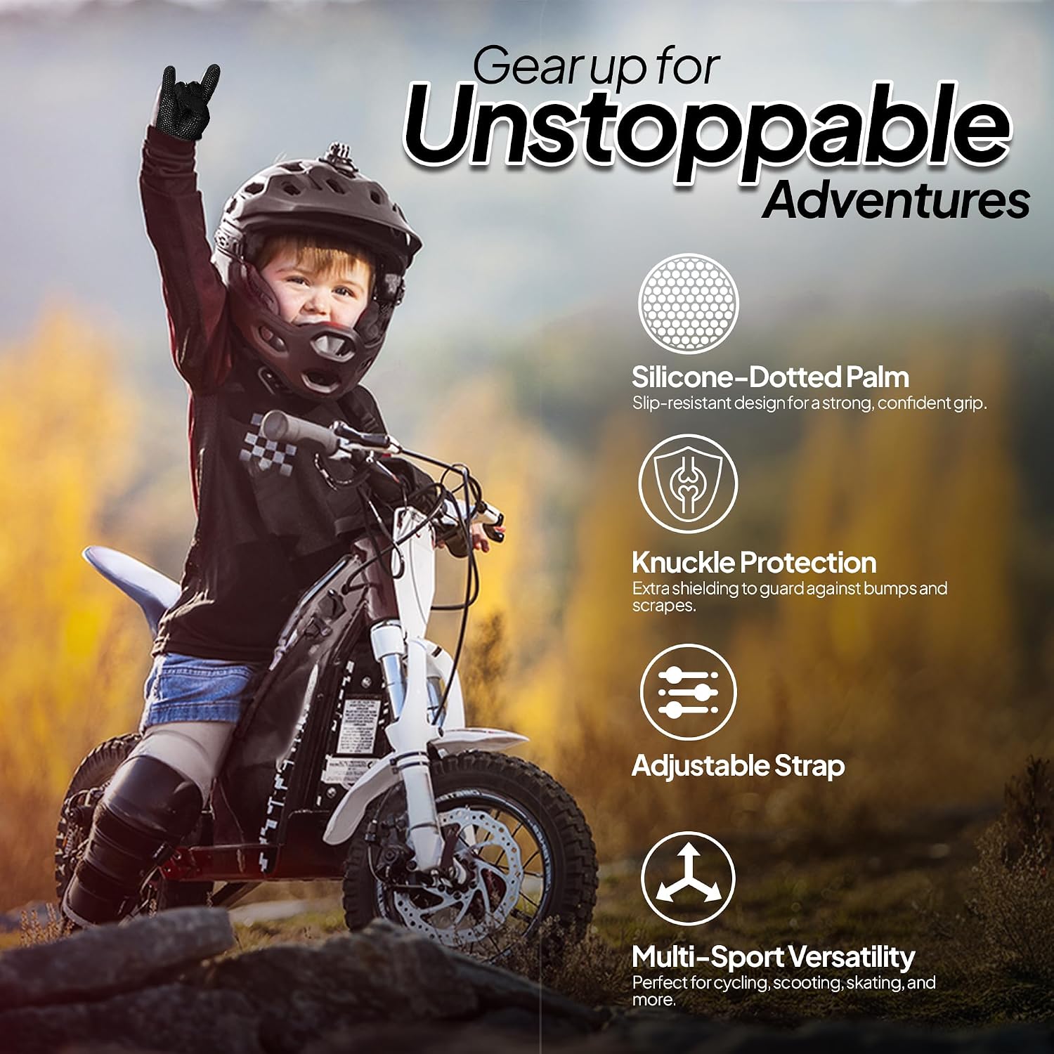 Youth Motocross Gloves – Antislip Kids Dirt Bike Gloves