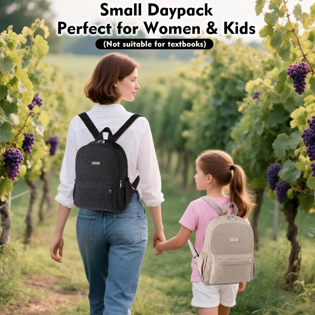 AOTIAN Lightweight Nylon Daypack, Small Hiking Backpack for Women