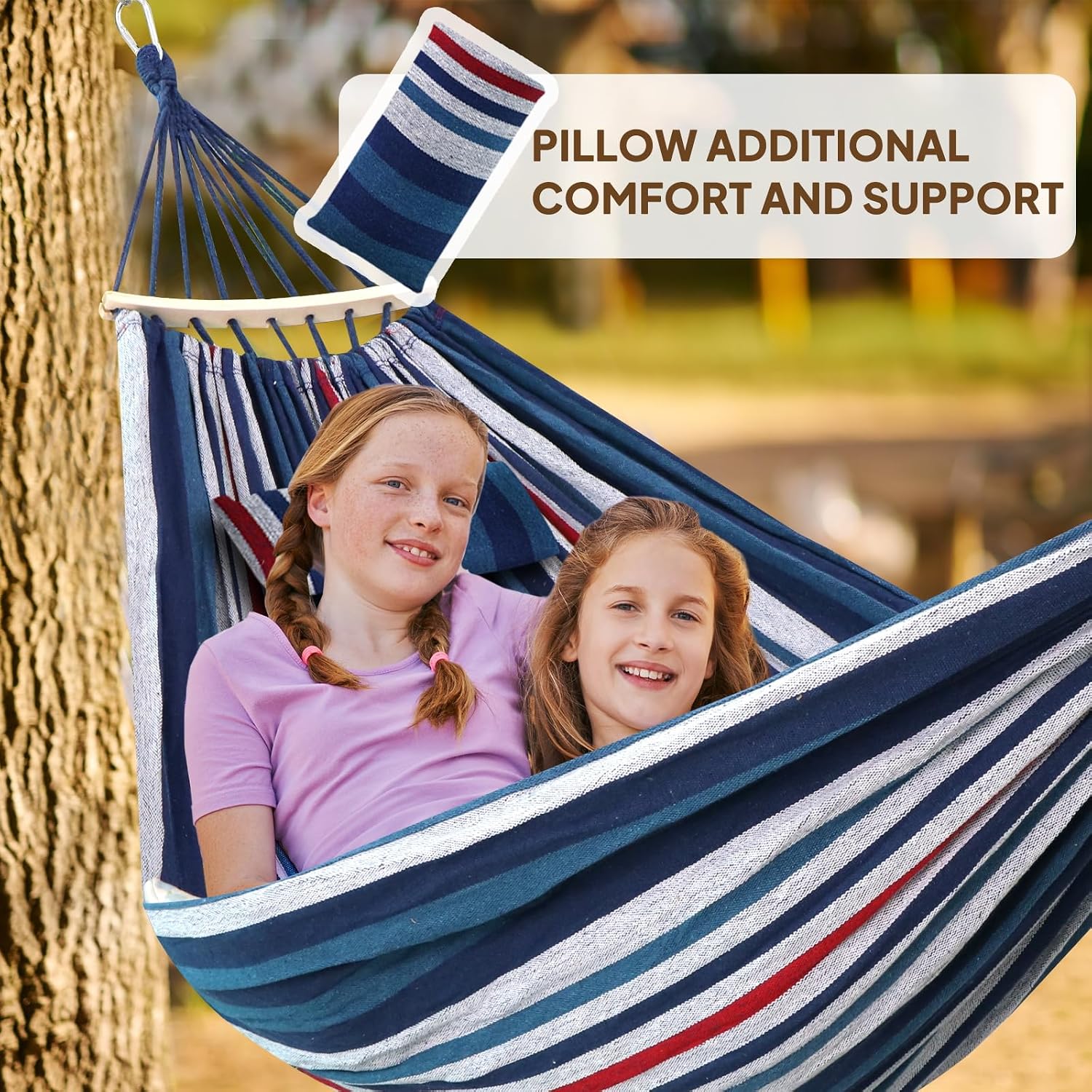 Chihee Cotton Hammock 8.9x4.9ft Holds Up to 660lbs Prevents Side-Tipping