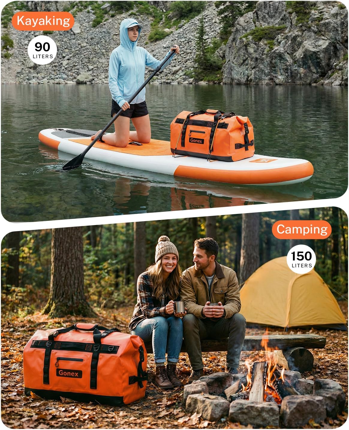 Gonex Waterproof Duffel Bag, 150L Heavy Duty Dry Bag, Reinforced Bottom