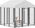 PawHut Outdoor Dog Kennel with Roof for S&M&L Breeds 6' x 6' x 6' Silver