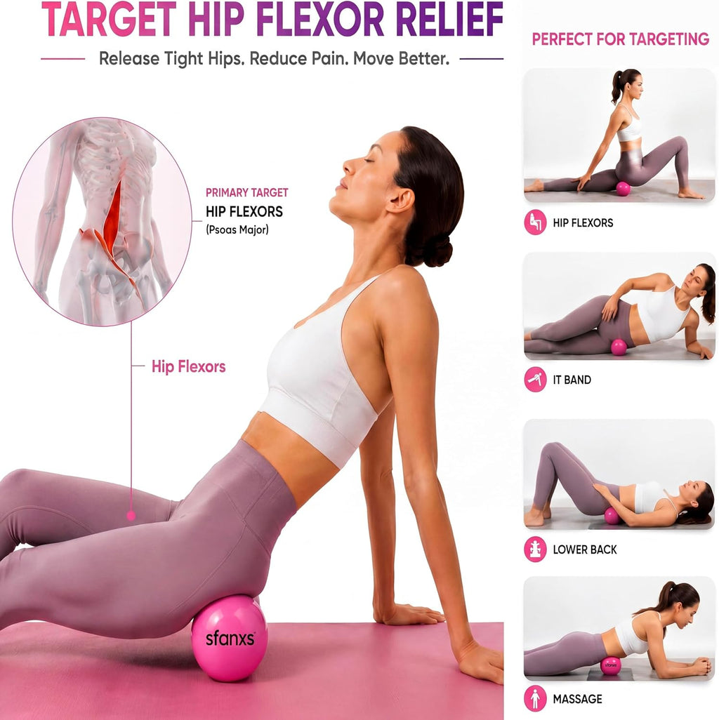 2 Pack Hip Flexor Release Ball Set with Pump, 4 Inch