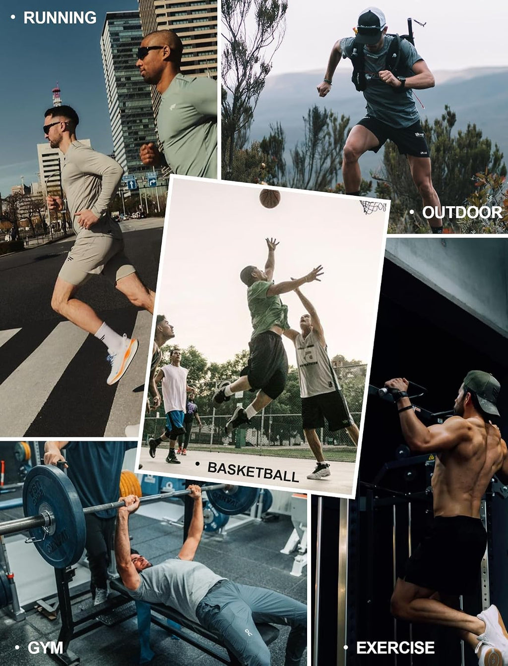 Men's Athletic Running T-Shirts Quick Dry Gym Workout Shirts Sports Tops