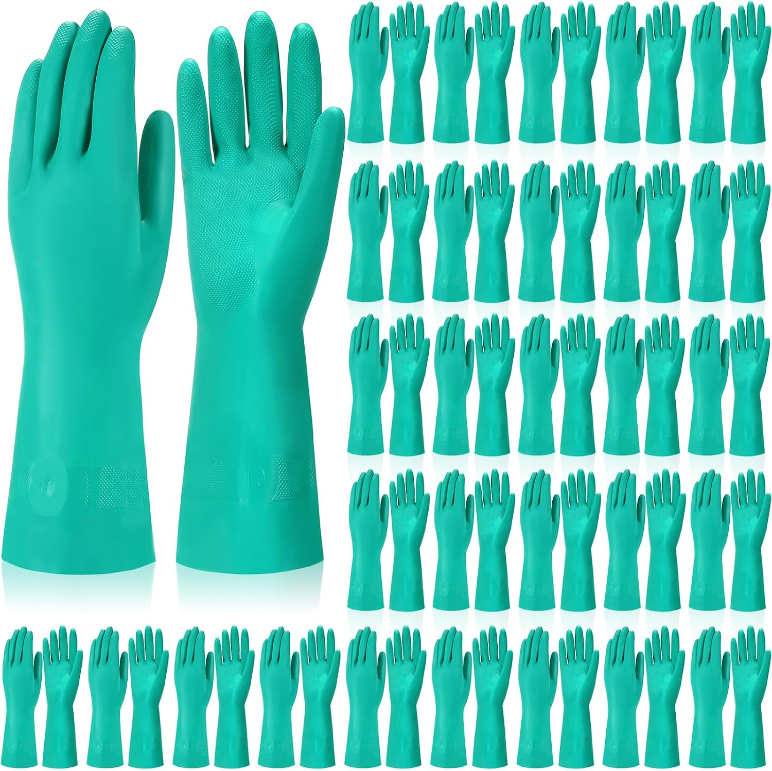 Potchen 10 Pairs Chemical Resistant Gloves 15 Mil Nitrile Gloves,X-Large