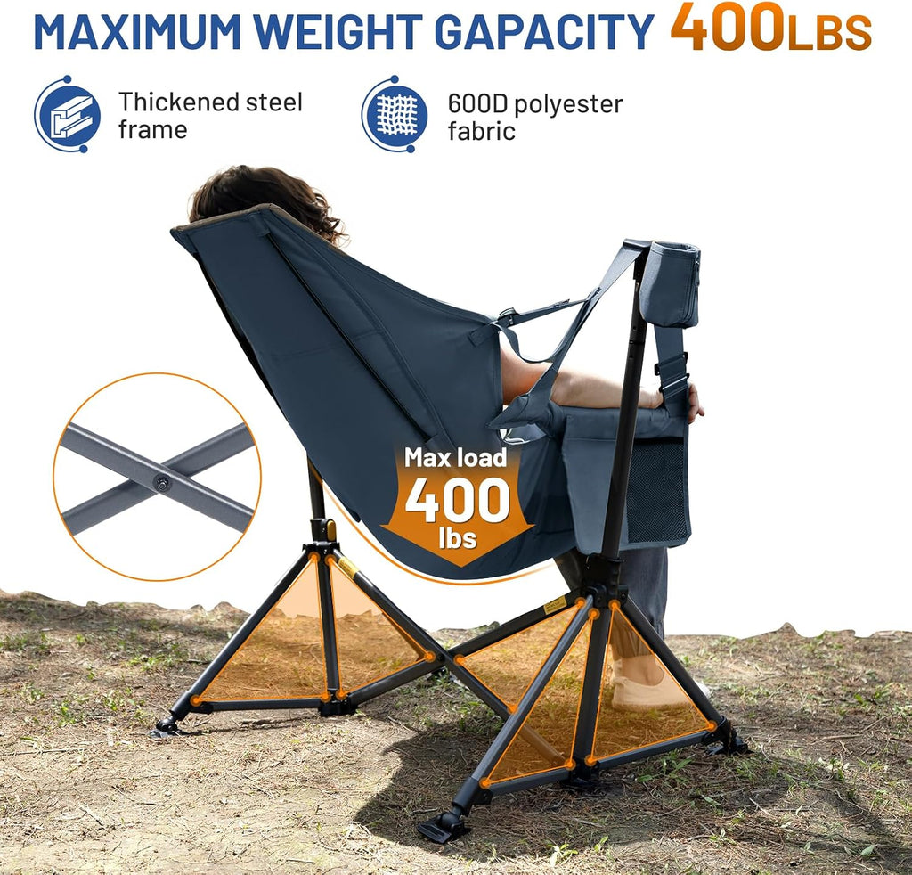 TIMBER RIDGE Hammock Camping Chair, Oversized Swinging Chair, 400lbs Load