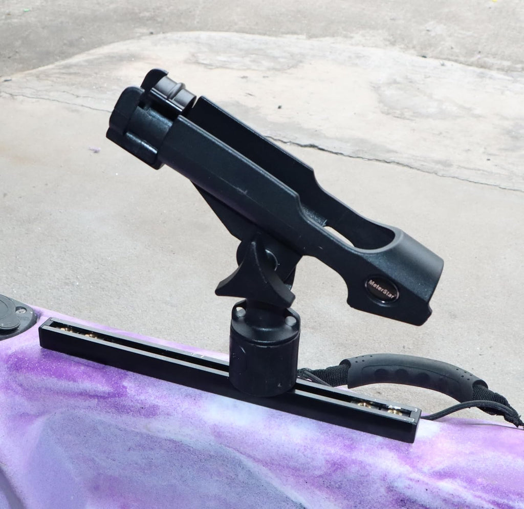 New Upgrade 360 Degrees MiniPort Fishing Rod Holder with Mini Rod Holder,Rod Holder with Track Mounting Base Kit with Installation Accessories and Tools