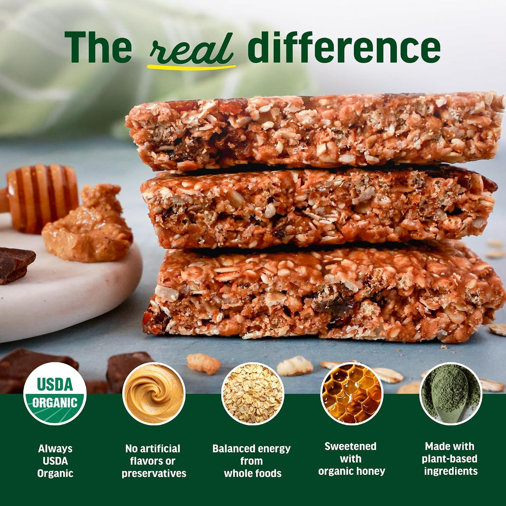 Kate's Real Food Organic Energy Bars Peanut Butter Dark Choc (Pack of 12)