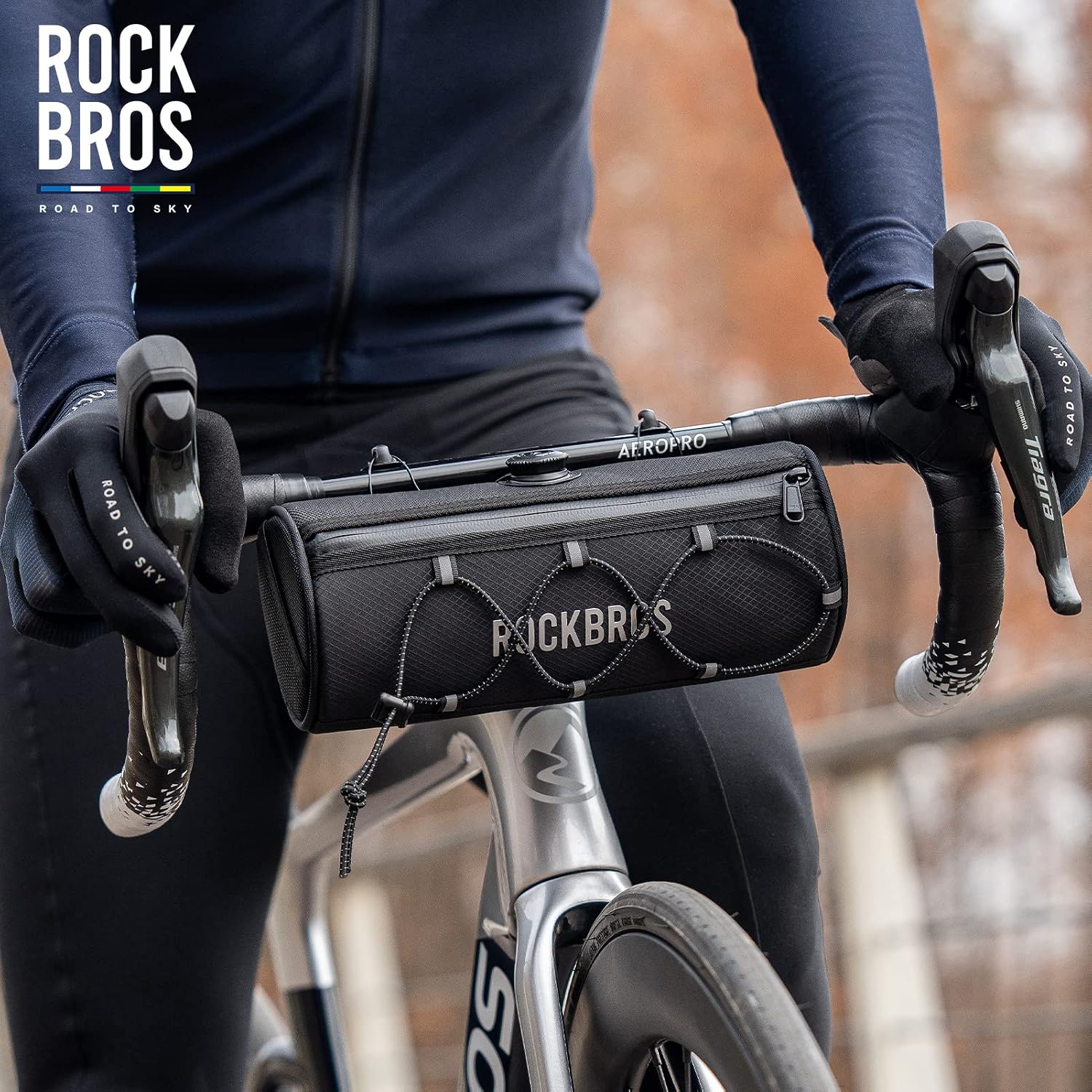 ROCKBROS ROAD TO SKY Bike Handlebar Bag 2L Knob Mount Lightweight