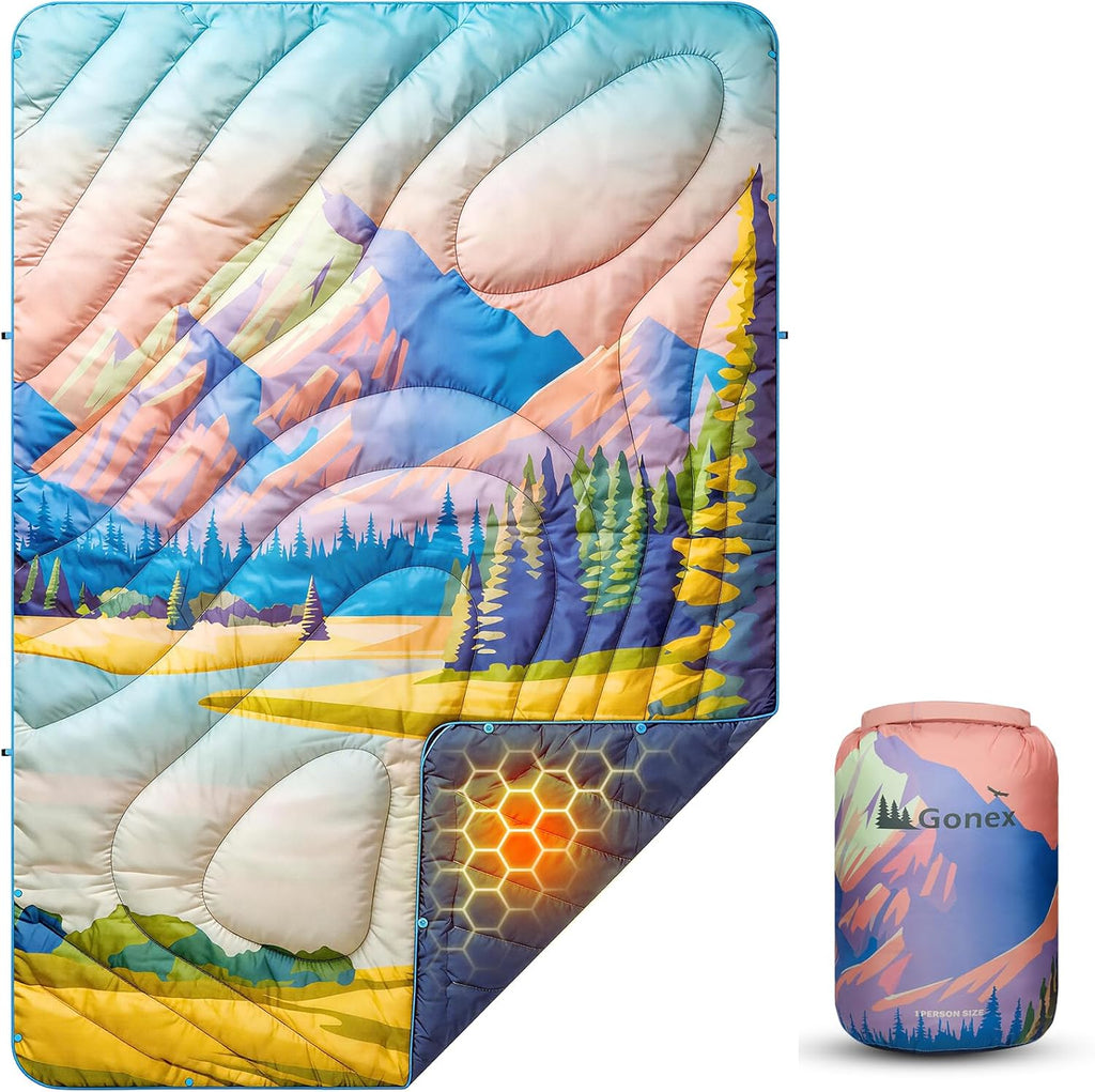 Gonex Camping Blanket, Packable Wearable Puffy Outdoor Blanket