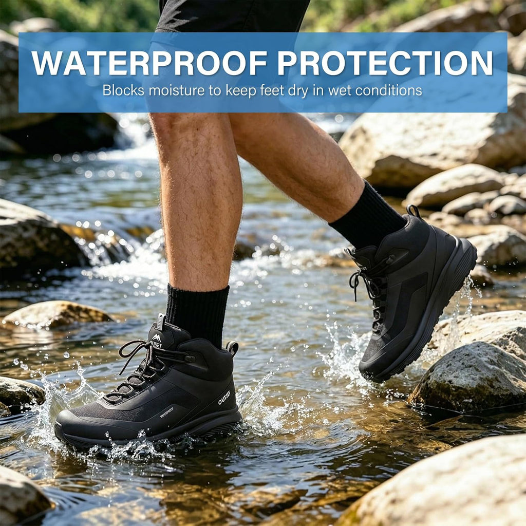 Men's Waterproof Hiking Boots Lightweight Comfortable Outdoor Walking Trail Boots Shoes
