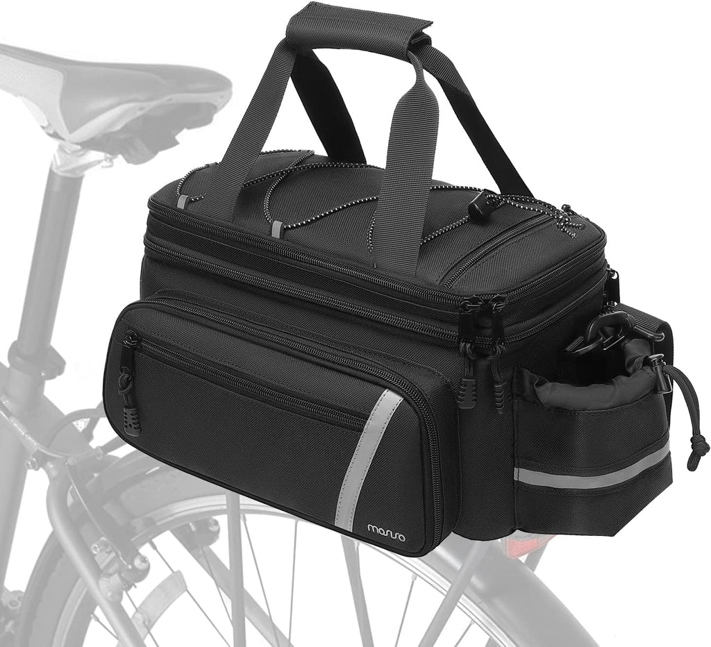 MOSISO Bike Rack Bag with Rain Cover, Bike Trunk Cooler Handag,Black