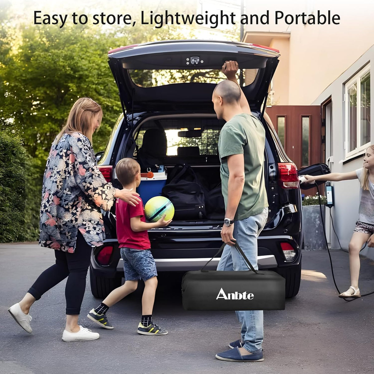 Anbte 3ft Aluminum Roll Top Folding Camping Table, Portable, 32”X16”, Black