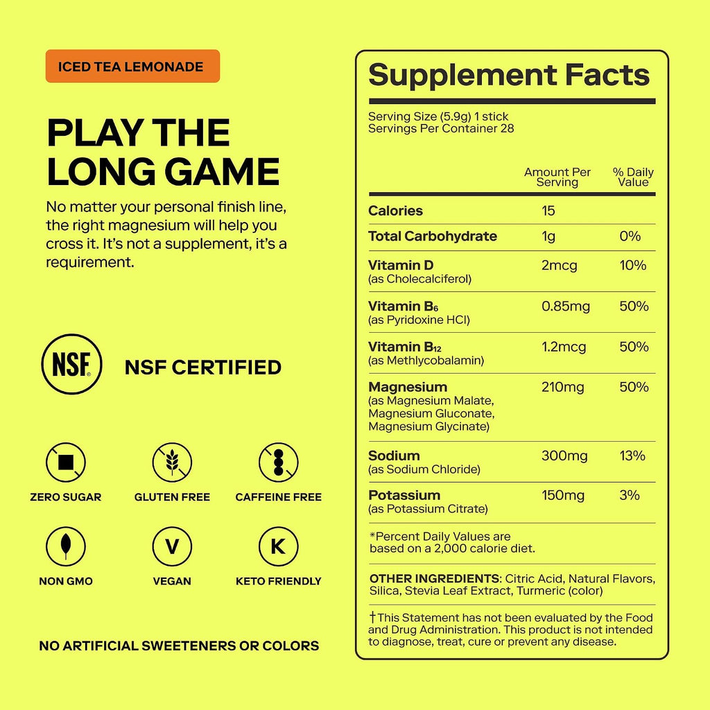 MAGNA Electrolyte Powder Drink Mix for Hydration (28 Serving, Tea Lemonade)
