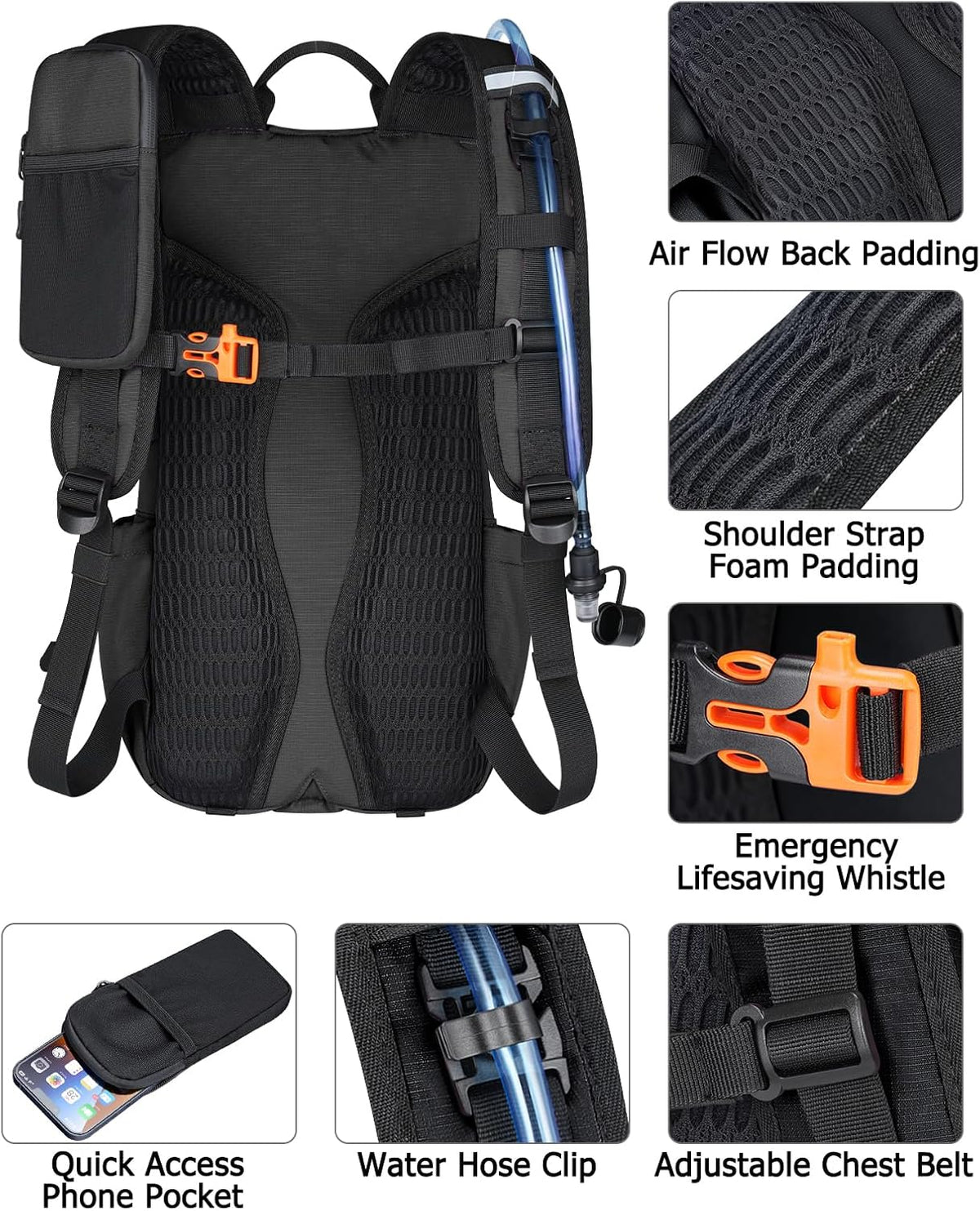 NOOLA 22L Hydration Hiking Backpack with 3L Water Bladder for Women and Men