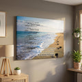 Footprints in the Sand Canvas Prints Wall Art, Footprints in the Sand Wall Art Decor, Inspirational Christian Poem Wall Poster Gift, Beach Picture Wall Art for Living Room Beach Office 18"Hx24"WInches