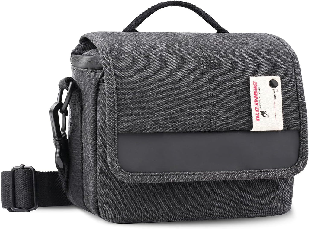 Besnfoto Mirrorless Camera Shoulder Bag Small Messenger Case Waist Bag Compatible for Canon (BlackH, Small)