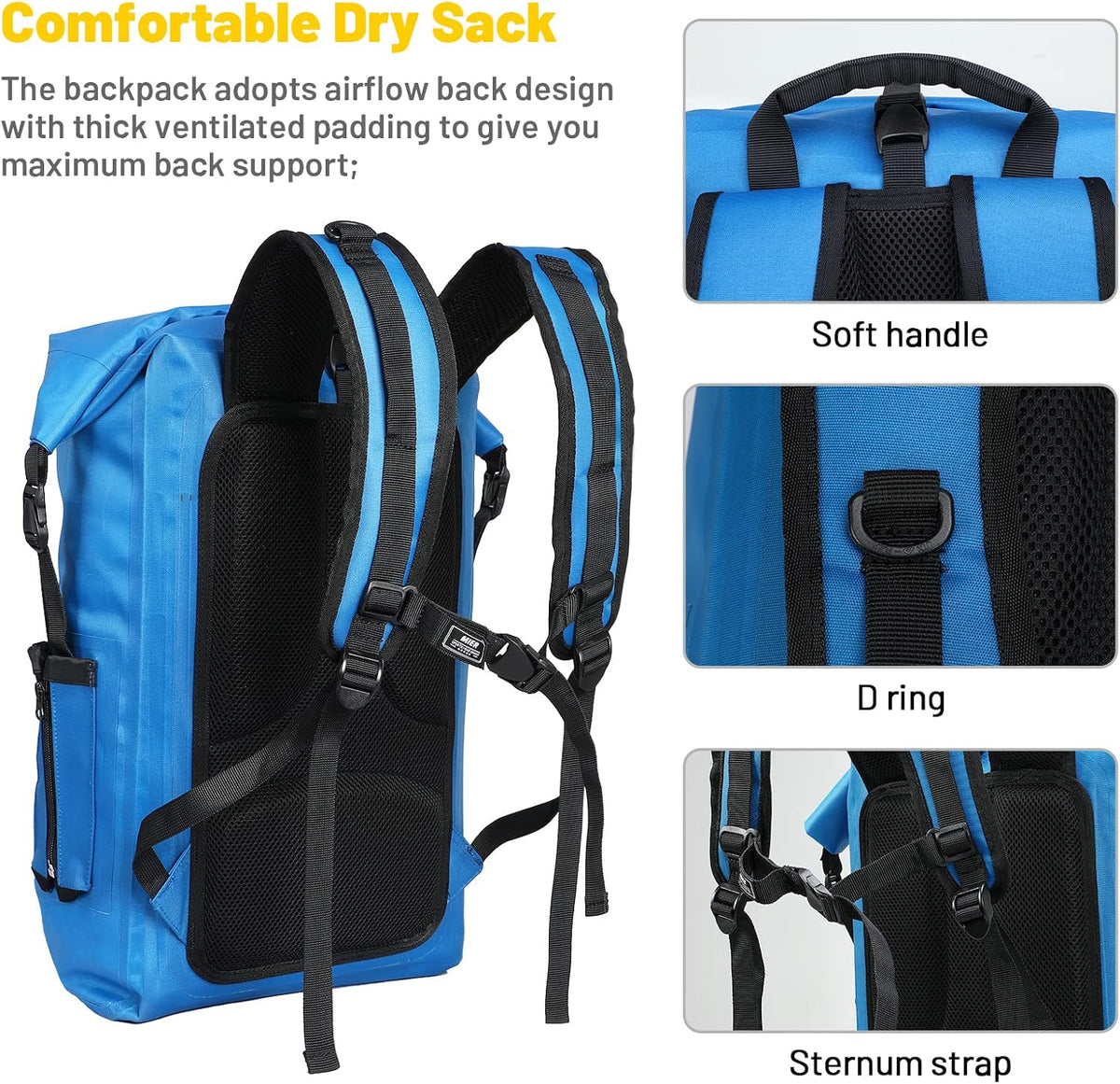 MIER Roll Top Waterproof Backpack Floating Dry Bag for Men Women