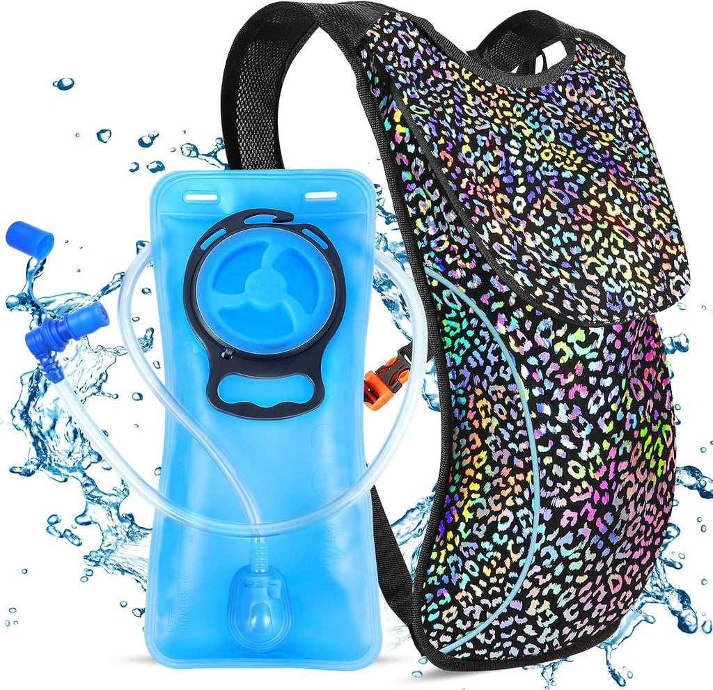 KUYOU Rave Hydration Pack, Hydration Backpack with 2L Hydration Bladder, Festival Essential Water Backpack for Hiking, Running, Cycling, and Music Festivals