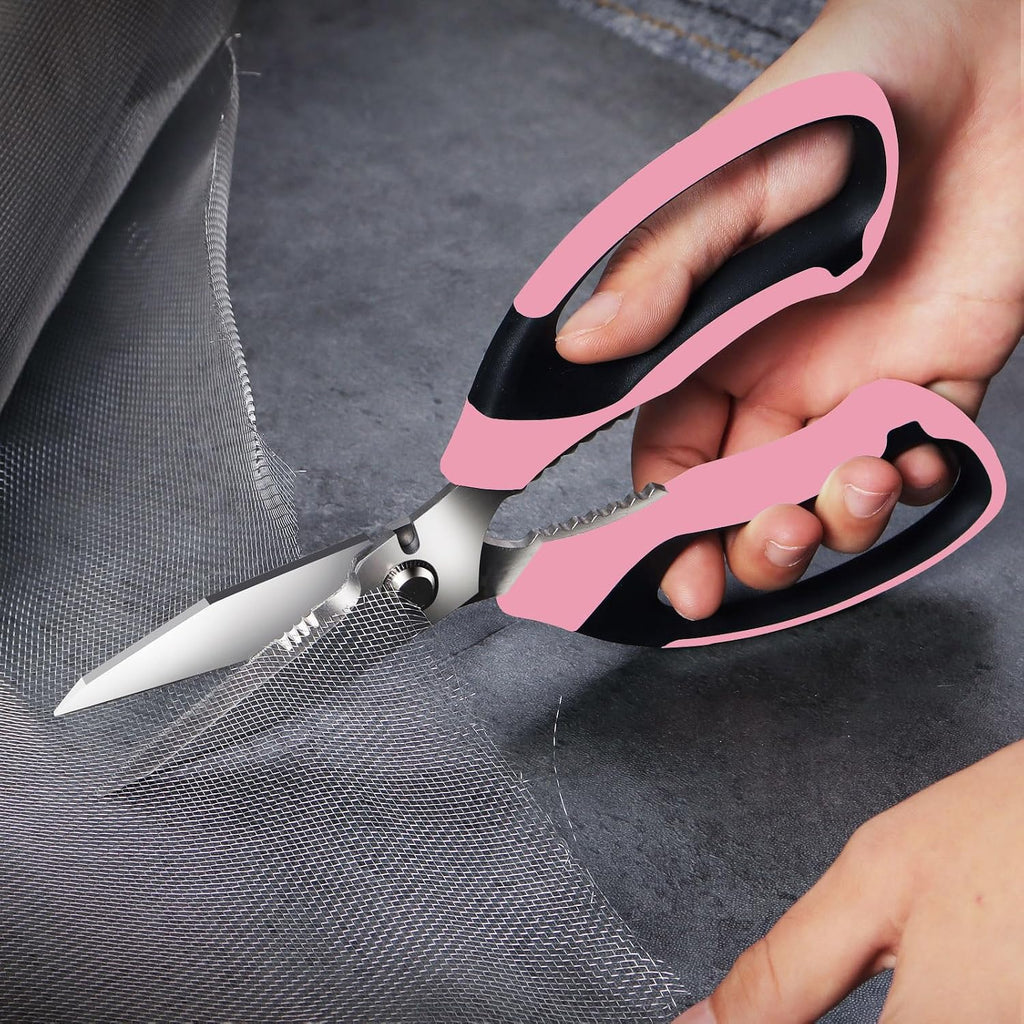 BoFuYuan Utility Scissors All Purpose heavy duty 8-Inch Pink