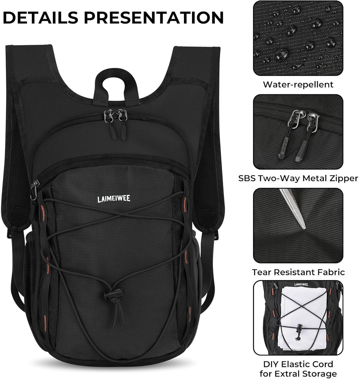 Small Hiking Backpack 13L Lightweight Foldable Travel Daypack for Men Women