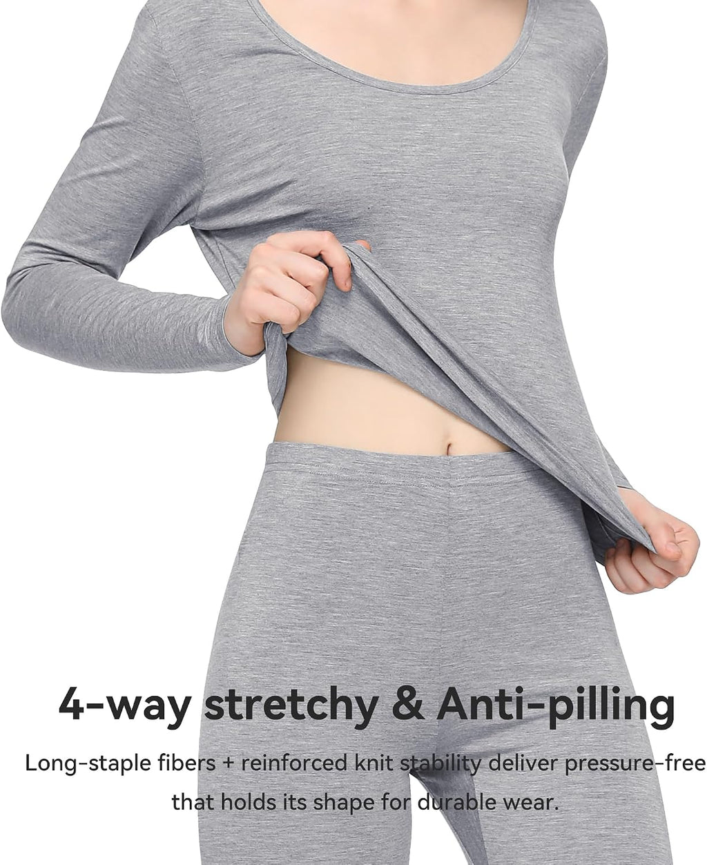 WiWi Soft Underwear for Women Thermal Long Johns Sets Super Warm Base Layer Top Pants Pajamas Set Viscose from Bamboo S-3X