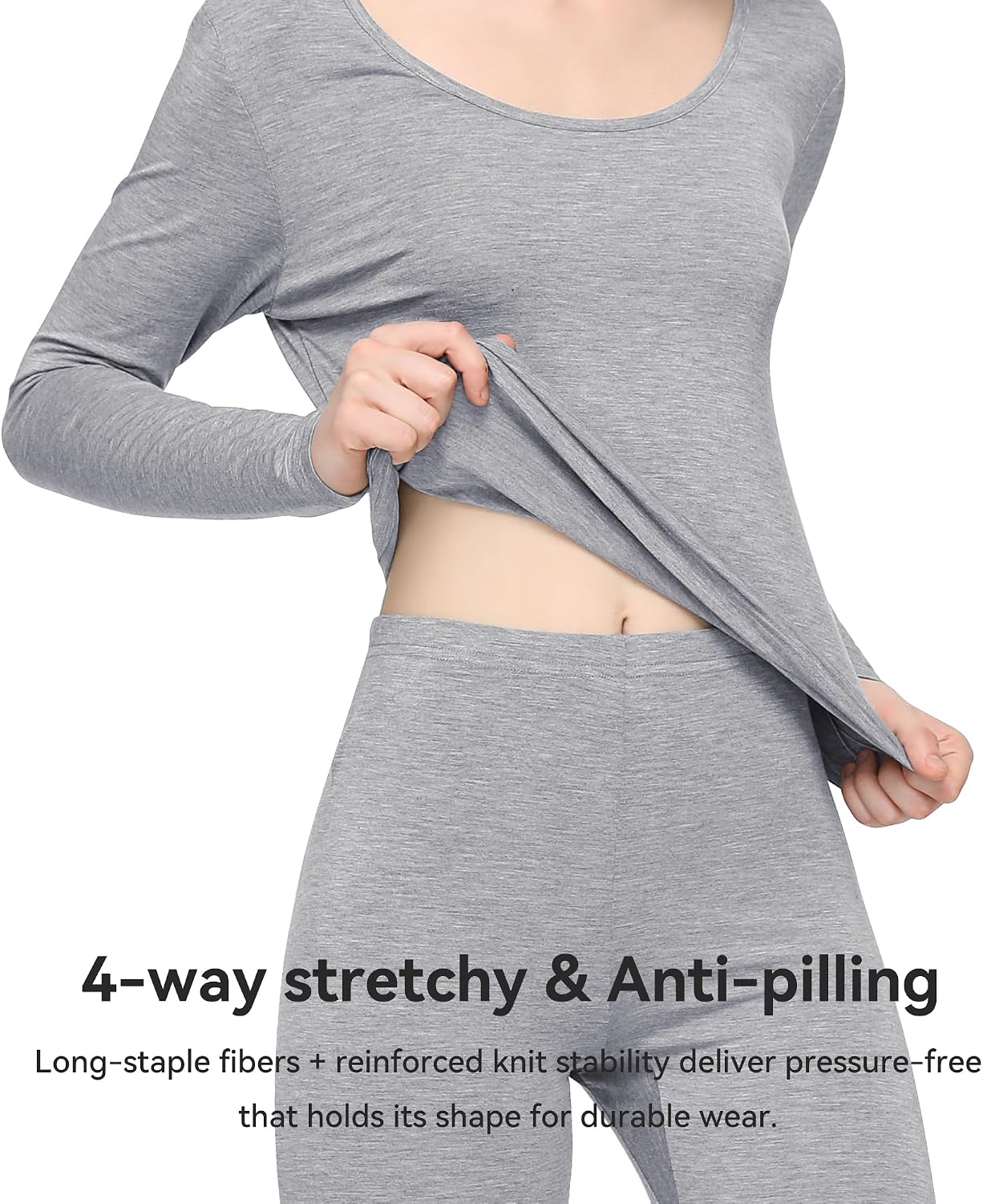 WiWi Soft Underwear for Women Thermal Long Johns Sets Super Warm Base Layer Top Pants Pajamas Set Viscose from Bamboo S-3X