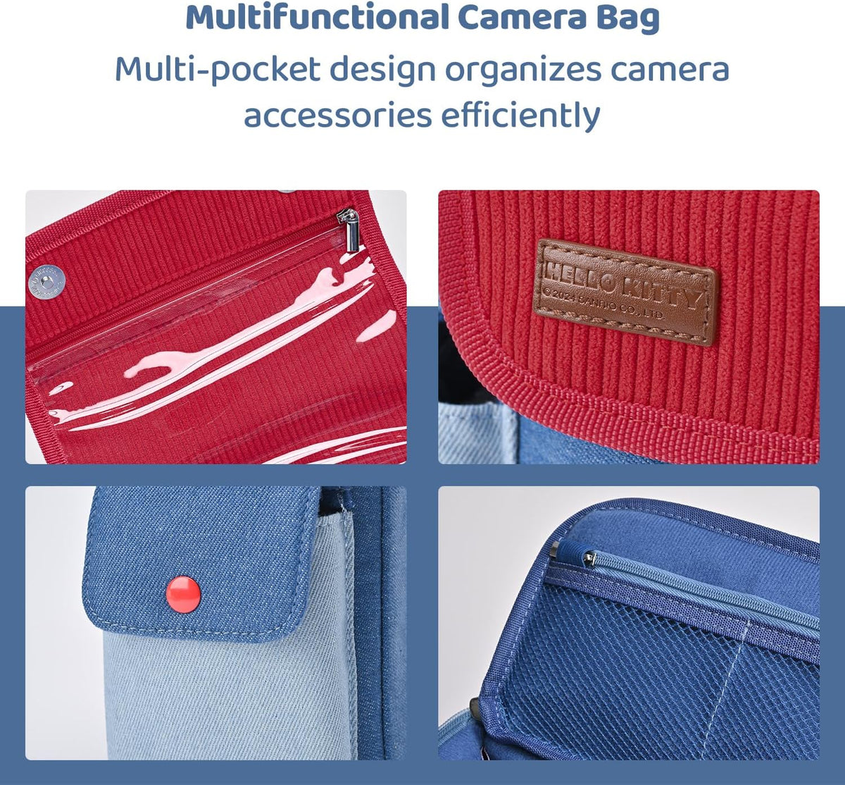 Kuitmor Camera Bag, DSLR/SLR/Mirrorless Crossbody Camera Shoulder Bag with Compartment Compatible with Fujifilm/Canon/Sony for Photographers - HLK