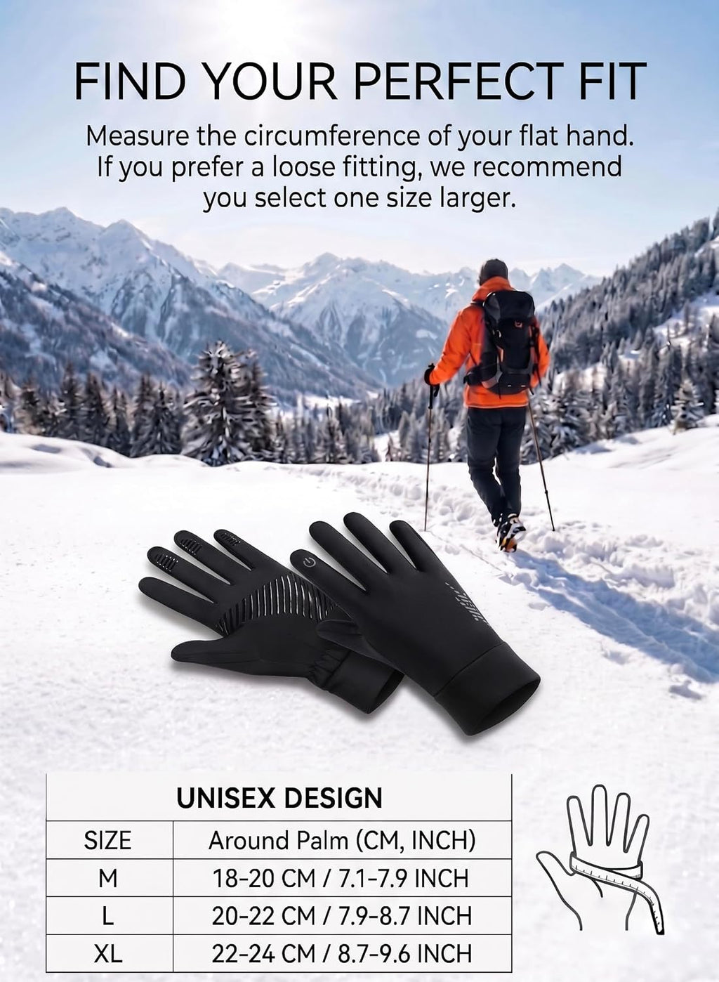 Winter Gloves Men Women: Soft Thermal Touch Screen Running Gloves