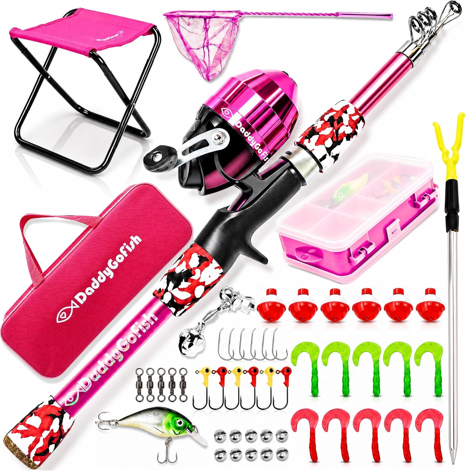 Kids Fishing Pole for Boys, Girls & Youth Age, Toddler Fishing Pole Set Kit