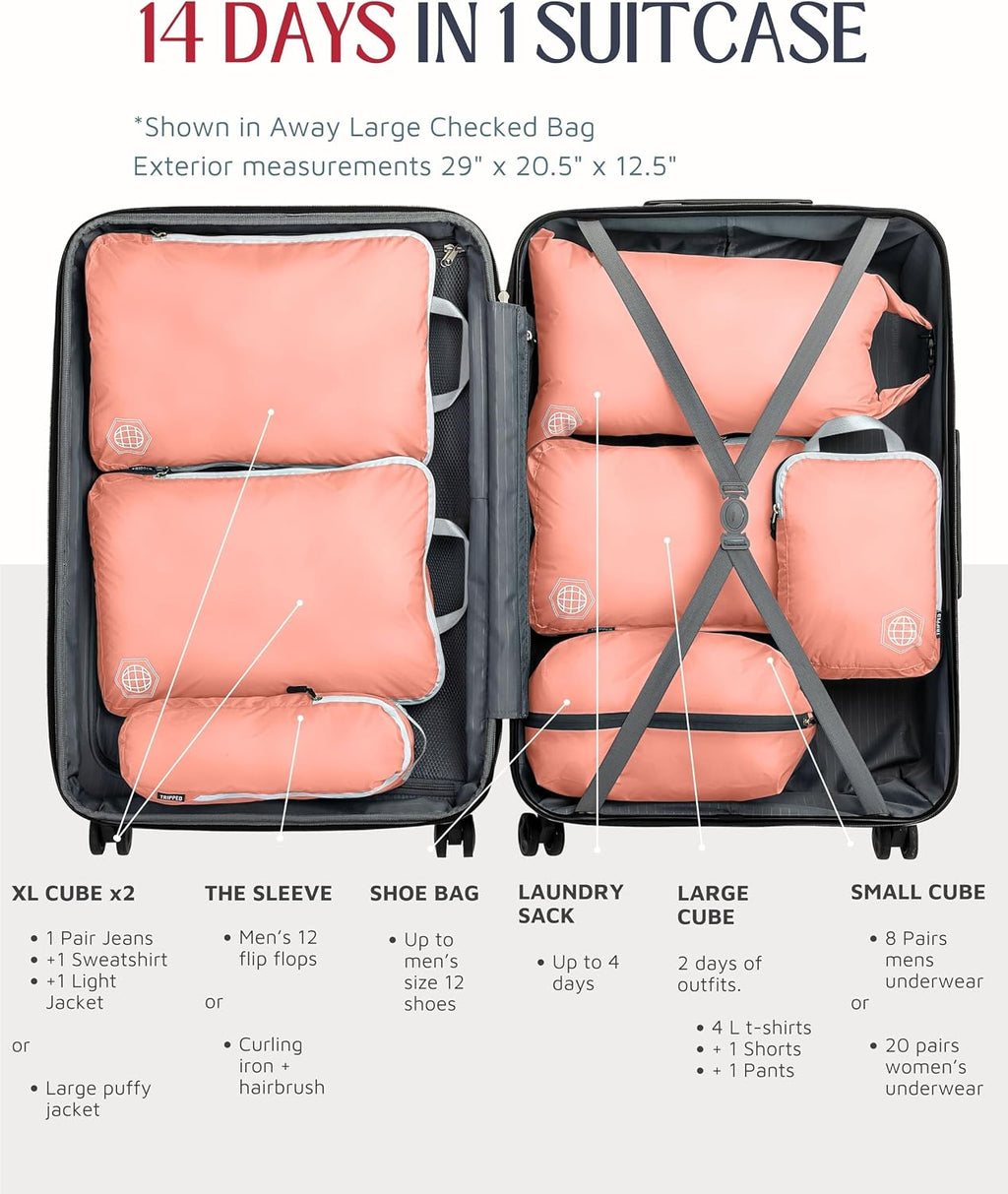 TRIPPED Travel Gear Large Compression Packing Cubes 7-Piece Set for Travel
