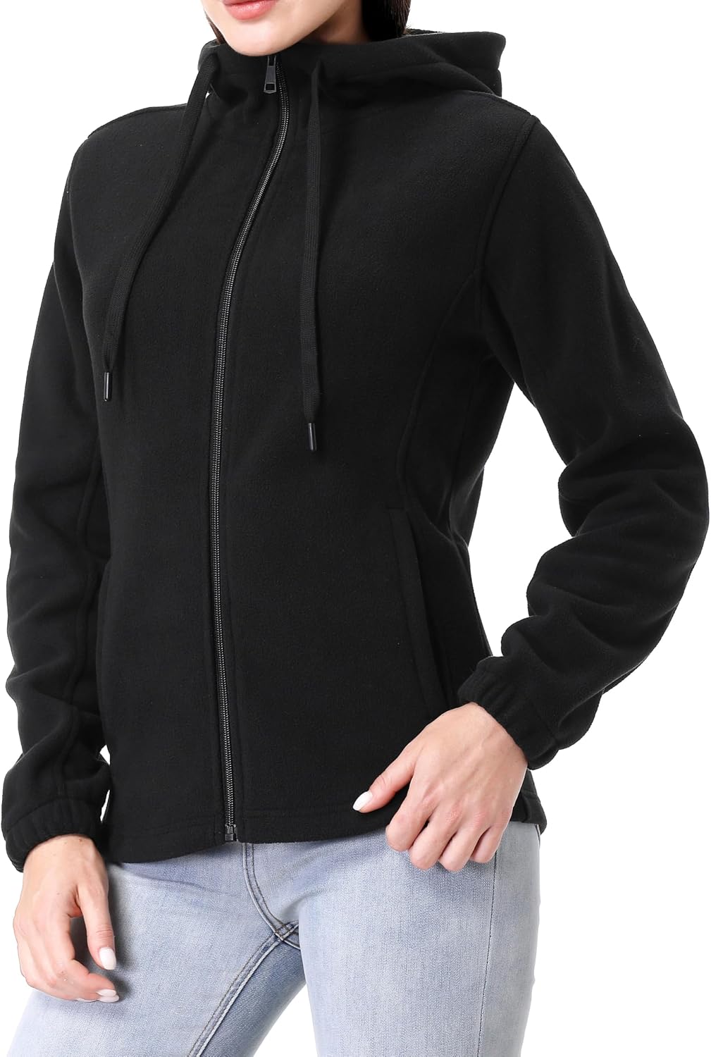 GIMECEN Women's Soft Polar Fleece Jacket Full Zip Hooded Sweatshirts