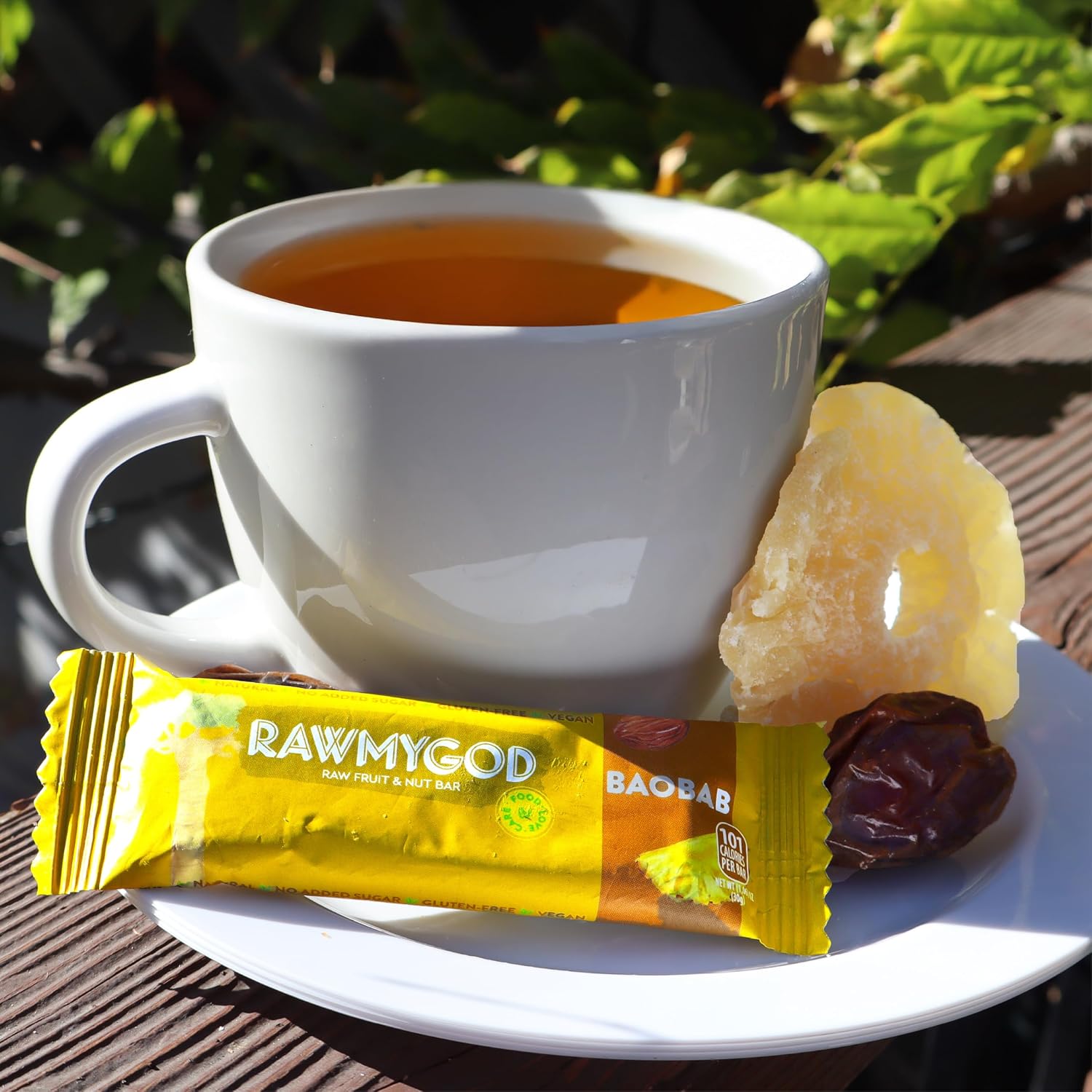 RAWMYGOD Fruit and Nut Bars, Gluten Free, Vegan, No Added Sugar (20 bars, Baobab)