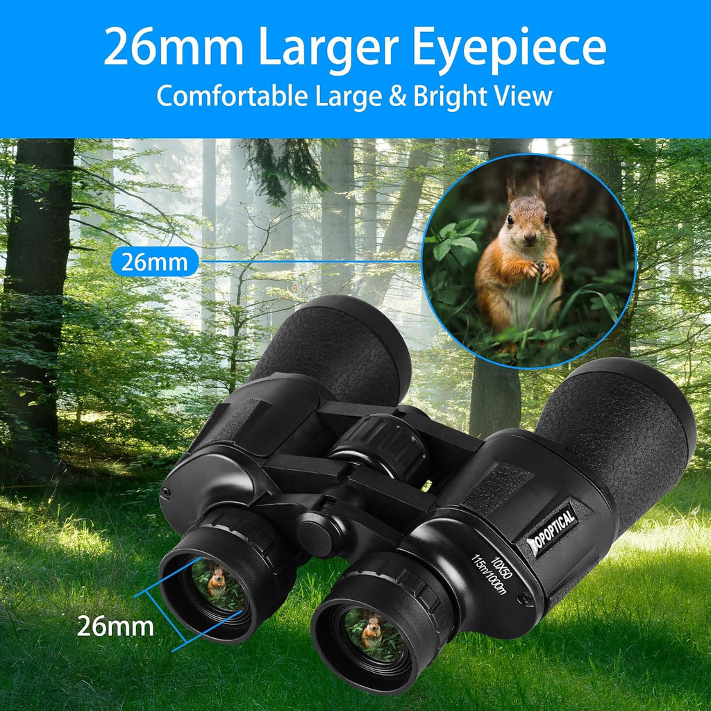 10x50 Binoculars for Adults and Teen, High Powered Professional Binoculars with 26mm Large Eyepiece, BAK4 Prism & FMC Lens, Suitable for Bird Watching, Hunting, Travel, Stargazing and Sport Games
