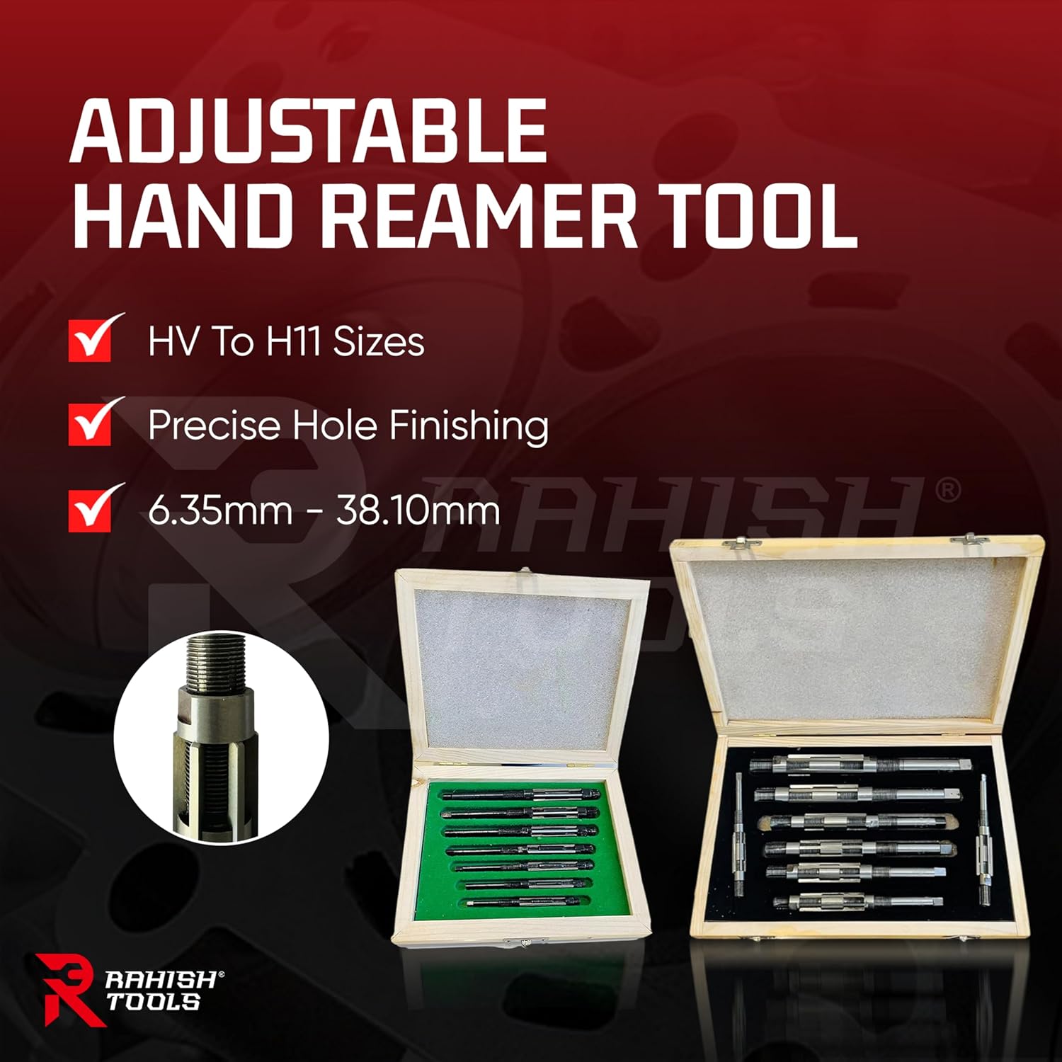 Adjustable Hand Reamer HV-H11 for Metal & Wood Repairs, 1/4" to 1-1/16"