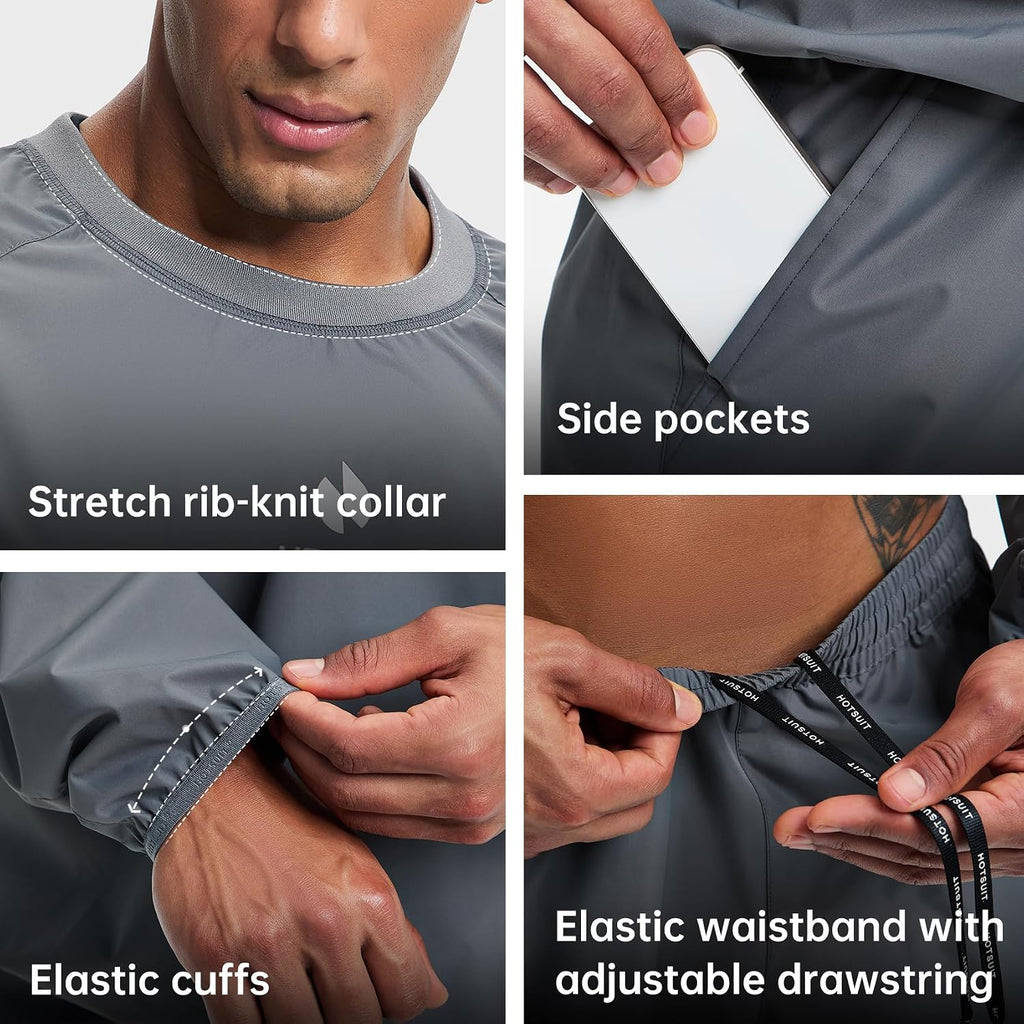 HOTSUIT Men Sauna Suit Sweat Suits Durable Gym Exercise Workout Jacket