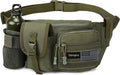 Tactical Fanny Pack，Military Waist Bag Hip Belt Bumbag Utility Bags for Fishing Hiking Hunting with Mesh Water Bottle Holder Pouch (Green)
