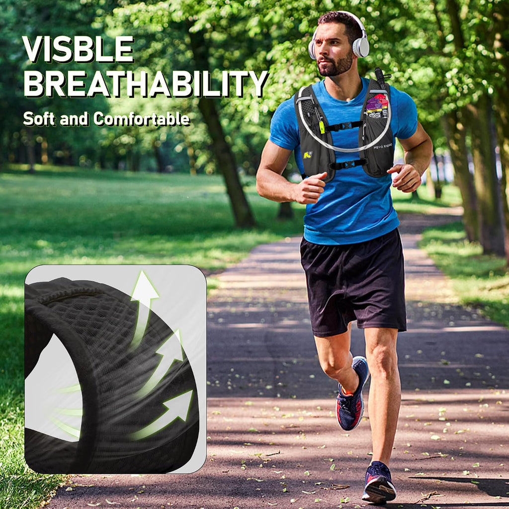N NEVO RHINO Running Vest with 1.5L Water Bladder, Hydration Vest Pack