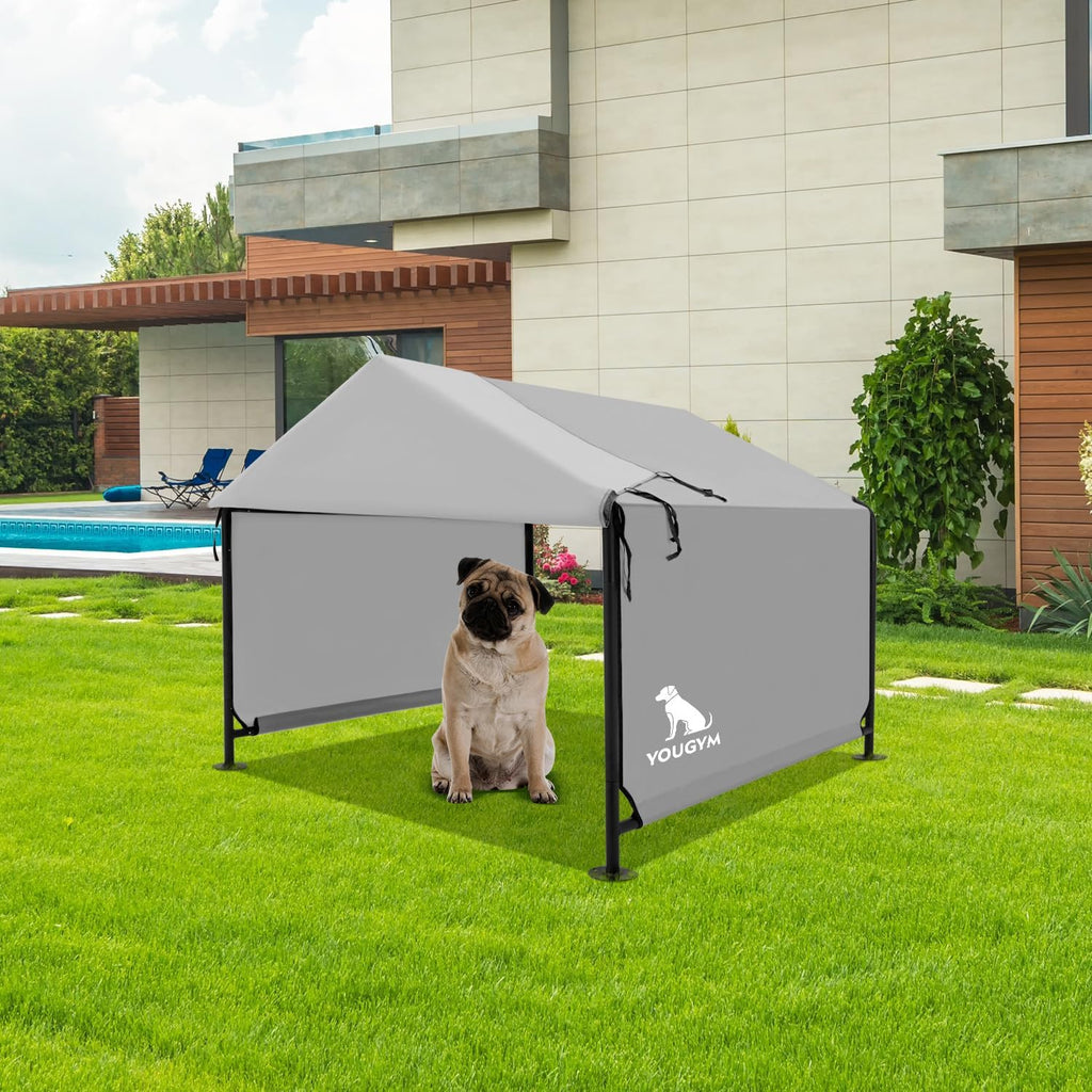 Outdoor Dog House for Small Dogs, Portable Pet Tent, Grey