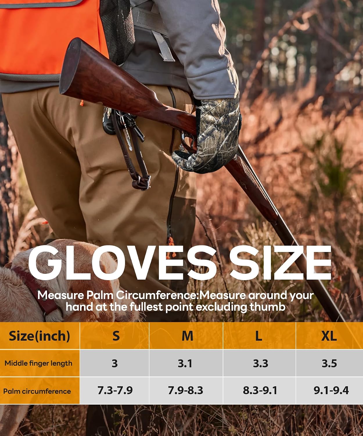 JS LifeStyle Heated Gloves for Men Women Hunting Work Rechargeable 3000mAh Battery with Light-Off Fingerless Design Winter