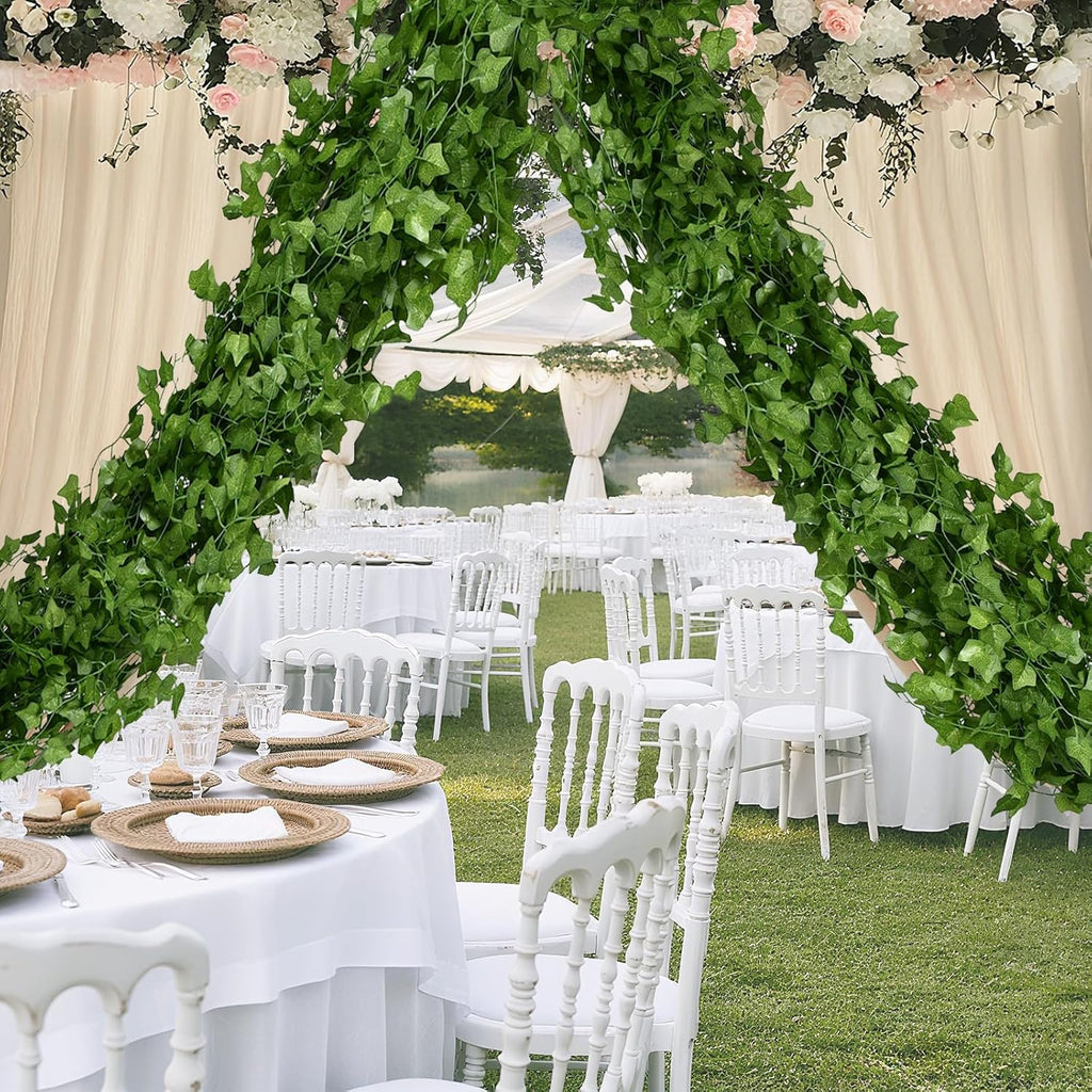 50 Pack 375 Feet Fake Vines for Room Decor Artificial lvy Greenery Garland Vine Leaves, Leaf Plants Flowers Foliage for Bedroom,Garden Wall.Decor Indoor Outdoor
