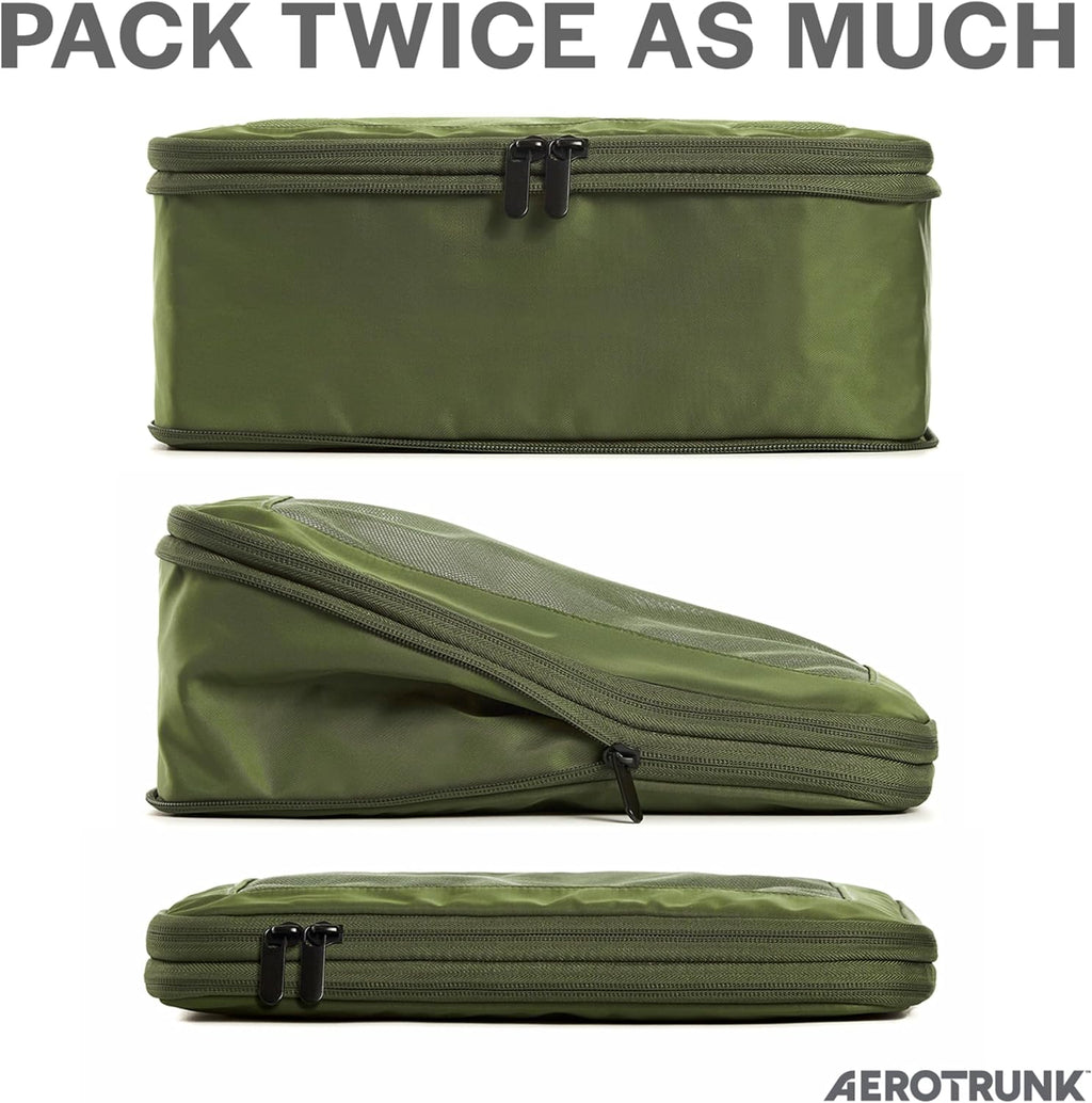 Aerotrunk Compression Packing Cubes for Travel, 6-Pack, Olive