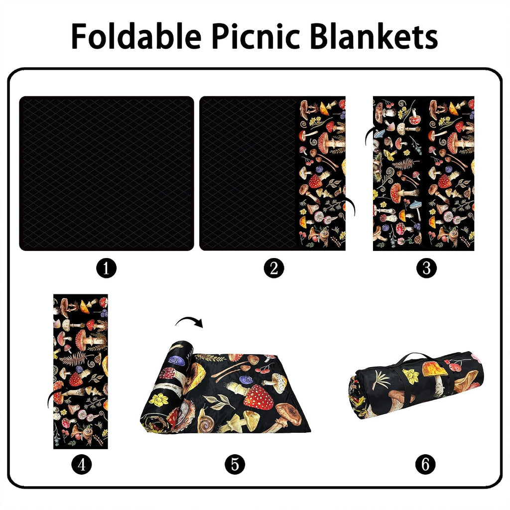 Supfitness Extra Large Picnic Blankets Waterproof Foldable (60 "x 80") Beach Blanket Waterproof Sandproof,3-Layer Thicking Mat Outdoor Packable Camping Blanket