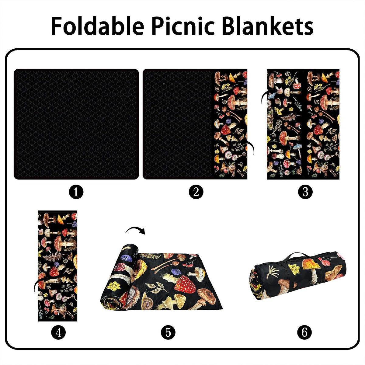 Supfitness Extra Large Picnic Blankets Waterproof Foldable (60 "x 80") Beach Blanket Waterproof Sandproof,3-Layer Thicking Mat Outdoor Packable Camping Blanket