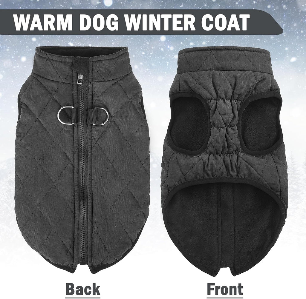 SCENEREAL Winter Dog Vest Coat with Harness Built in