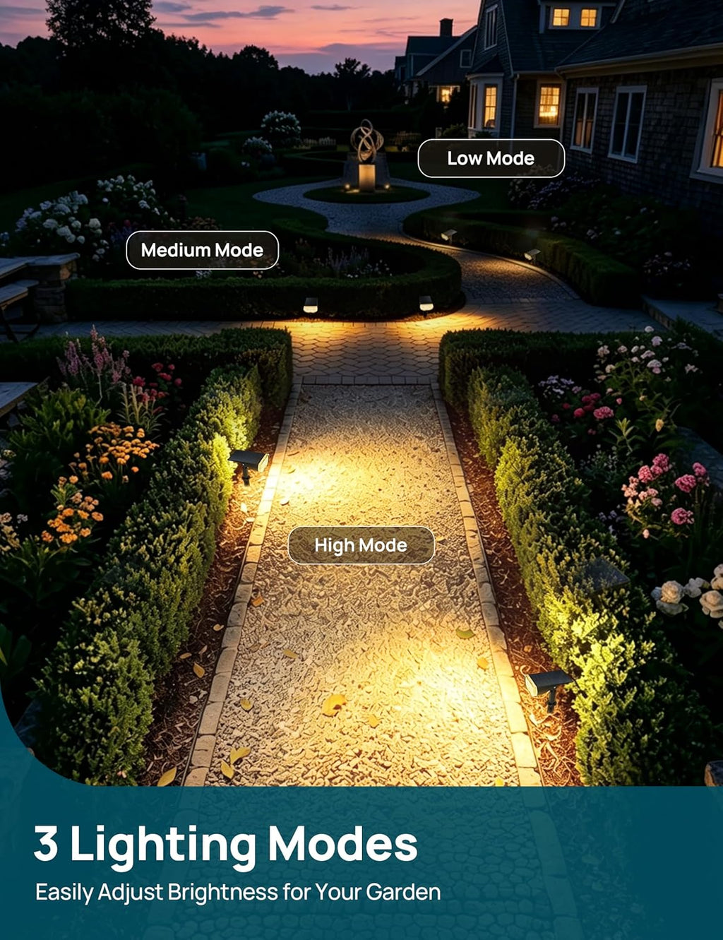 Linkind Solar Lights Outdoor Waterproof LED Spotlights Warm White 2 Pack