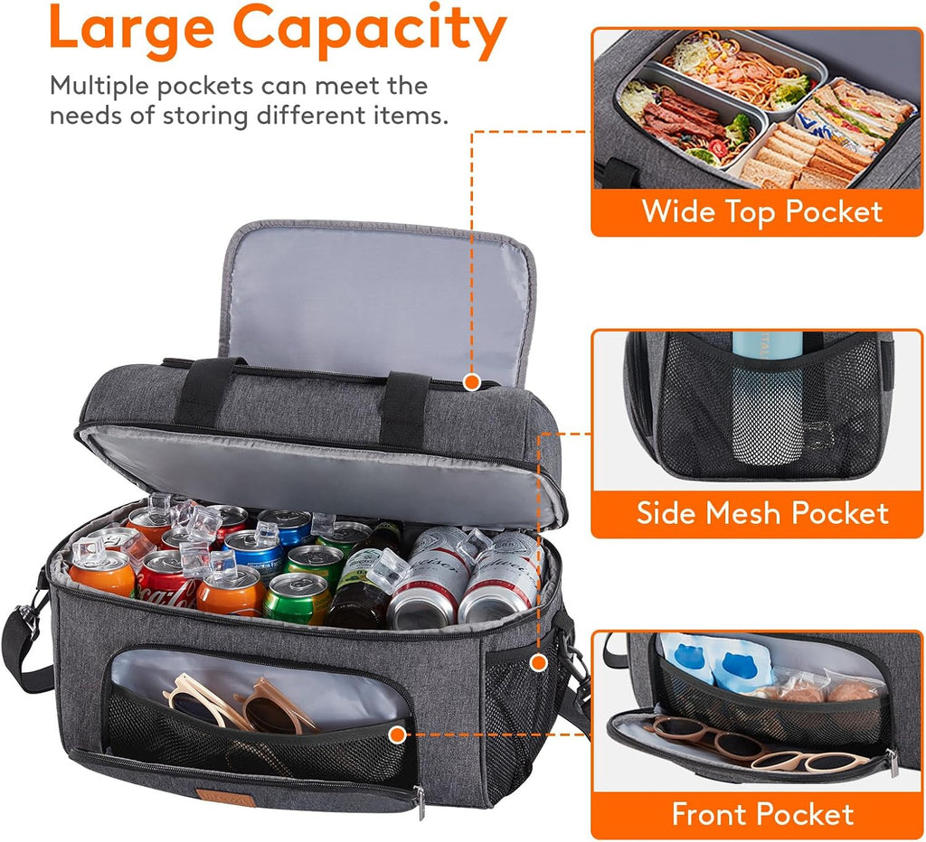 Lifewit Insulated Cooler Bag, Large Leakproof Beach Cooler, Lightweight Portable Double Layer Soft-Sided Travel Ice Chest for Camping, Kayaking, Road Trips, Grocery Shopping | Lifewit Insulated Cooler Bag, 48 Can Large Leakproof Beach Cooler