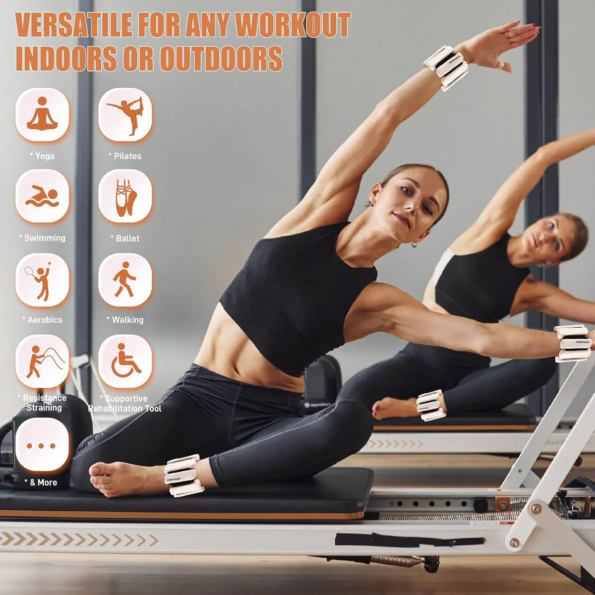 Ankle Wrist Weights for Women 2lbs/4lbs Pairs Adjustable Silicone Weights