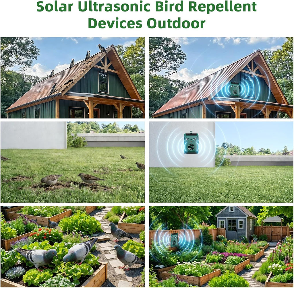 Solar Ultrasonic Bird Repellent Devices Outdoor Geese&Duck Deterrent