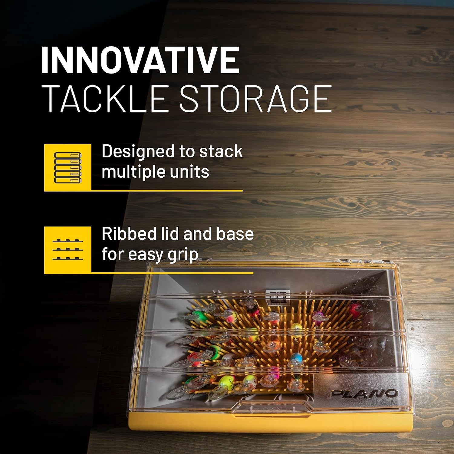 Plano Edge Master Crankbait XL Tackle Storage | Premium Tackle Organization with Rust Prevention, Clear/Yellow