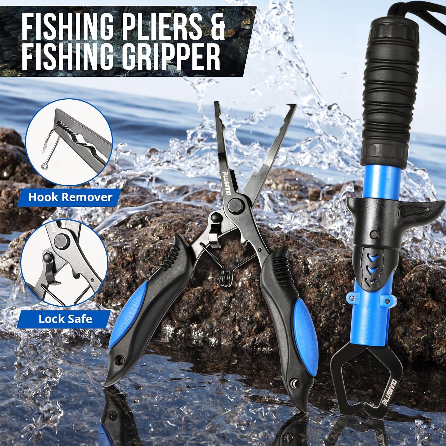 PLUSINNO Fishing Backpack with Floating Fishing Net, Tackle Box,Tackle Bag